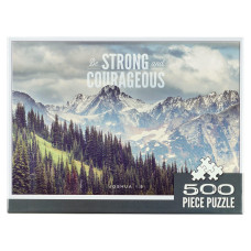 Scenic Mountain Strong And Courageous Joshua 19 Bible Verse 500 Piece Jigsaw Puzzle For Adults Indoor Family Activity