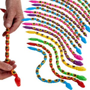 Kicko Wacky Wiggly Jointed Snakes 24 Pack 15 Inch Long Plastic Toy Snakes With Movable Pieces Teach Children To Spell Pl