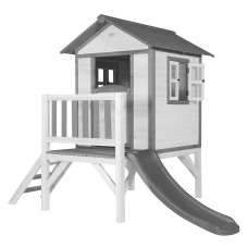 Axi Childrens Beach Lodge Xl In White With Grey Slide Ffc Wooden Playhouse For Children Playhouse Playhouse For Garden