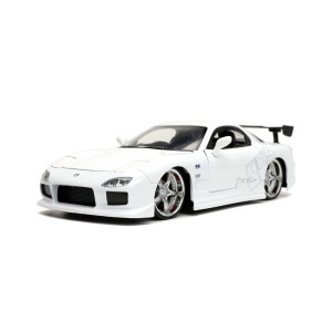 Jada Toys 253203065 Fast Furious 1993 Mazda Rx7 124 Scale Tuning Model Opening Doors Bonnet Boot White