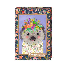 Heye Funny Hedgehog Floral Friends 500 Teile Puzzle Silver