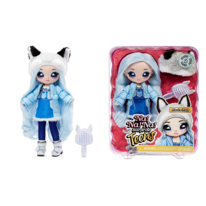 Na Na Na Surprise Teens 11 Fashion Doll Alaska Frost Soft Poseable Blue Hair Adorable Animalinspired Wolf Hat Outfit