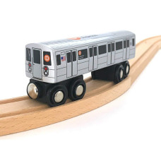 Munipals New York City Subway Wooden Railway B Division D Train6 Avenue Expresschild Safe And Tested Wood Toy Train