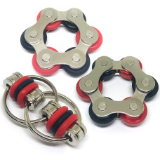 Fidget Roller Chain Toys With Metal And Silicone Rings Stress Relief Perfect For Adhd Add Anxiety In Office School Stocking