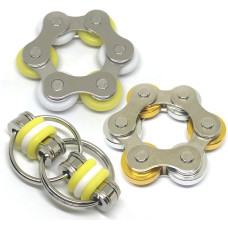 Fidget Roller Chain Toys With Metal And Silicone Rings Stress Relief Perfect For Adhd Add Anxiety In Office School Stocking