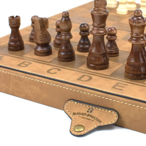 Chess Set 12Inch Leather Chess Set For Kids And Adults Magnetic Chess Borad Unique Design Chess Game Choice For Kids And Adult