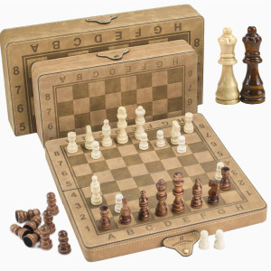 15Inch Chess Set Magnetic Chess Borad Classic Chess Game Set With Pieces Storage For Family Game Night Ideal Chiristams Gift Fo