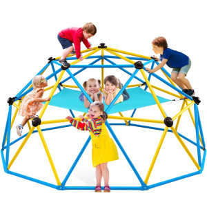 Zupapa Climbing Dome With Hammock Supports Up To 1000Lbs Jungle Gym 10Ft Dome Climber With Hammock For Kids 3 To 10 Outdoor Pla