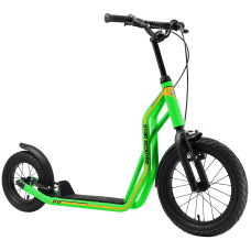 Star Scooter Kick Scooter Air Tires For Kids 78 Year Old Boy Girl Push Scooter 1216 Inch Height Adjustable Green