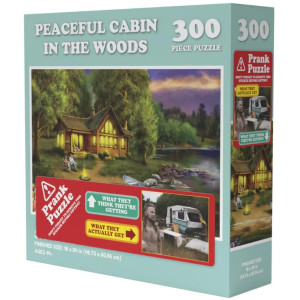 Wilder Games Peaceful Cabin In The Woods Prank Puzzle 300 Piece Jigsaw Puzzle For Adults