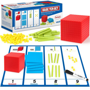 Torlam 131 Pcs Base Ten Blocks For Math Place Value Blocks Plastic Base 10 Math Manipulatives 1St Grade Math Counters Math