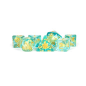 Metallic Dice Games Lic742 Polyhedral Turtle Dice Set Blue Green Set Of 7