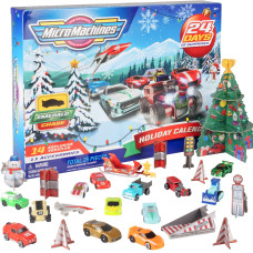 Micro Machines 2023 Holiday Christmas Advent Calendar 25 Piece Christmas Toy Playset Includes Mini 2 Toy Cars Figures Acces