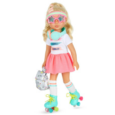 Glitter Girls Sunnie 14Inch Poseable Fashion Doll Blonde Hair Green Eyes Retro Rainbow Roller Skates Backpack And Hea