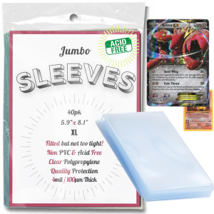 Jumbo Card Sleeves 40Pk Jumbo Sleeves Xlarge 59X81