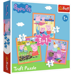 Trefl Peppa Pig 3In1 Jigsaw Puzzle Inventive Peppa Pig Print Diy Puzzle Creative Fun Classic Puzzle For Adults And Children F