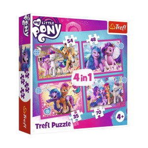 Trefl My Little Pony Movie 4In1 Jigsaw Puzzle Colorful Ponies Print Diy Puzzle Creative Fun Classic Puzzle For Adults And Chi