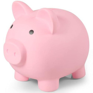 Hizgo Piggy Bank | Plastic Piggy Bank | Coin Bank For Kids | Baby Shower & Birthday & Children'S Day Nursery Decor | Pink