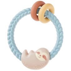 Itzy Ritzy Silicone Teether With Rattle Rattle Teether Features Rattle Sound Two Silicone Teething Rings And Raised Texture To