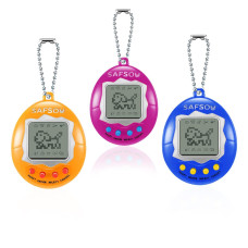 Safsou 3 Pieces Of Virtual Electronic Digital Pet Keychain Keychain Electronic Pet Nostalgic Virtual Digital Pet Retro Handheld