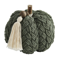 Mud Pie Green Braided Rope Pumpkin Sitter 4 X 5 Dia