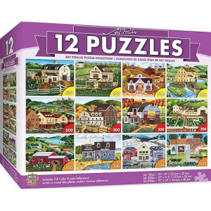 Masterpieces 12 Pack Jigsaw Puzzles For Adults, Family, Or Kids - Art Poulin 12-Pack Bundle