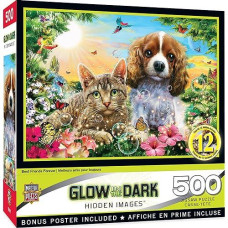 Masterpieces 500 Piece Glow In The Dark Jigsaw Puzzle For Adults, Family, Or Kids - Best Friends Forever - 15"X21"