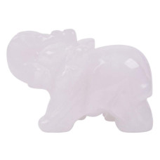 Carved Natural White Quartz Gemstone Elephant Healing Guardian Statue Figurine Crafts 2 Inch