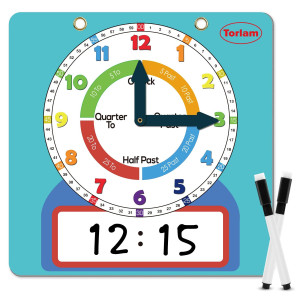 Magnetic Writable Dry Erase Learning Clock Clock For Kids Learning To Tell Time Large 12 Demonstration Teaching Time Practi