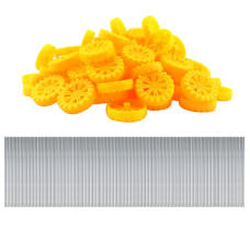 Eudax 300 Pcs 30Mmx8Mm Plastic Roll 2Mm Dia Shaft Toys Wheel And 2Mmx100Mm Stem Shaft Round Rod Axles For Diy Toy Rc Car Truck B