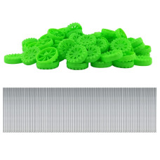 Eudax 300 Pcs 30Mmx8Mm Plastic Roll 2Mm Dia Shaft Toys Wheel And 2Mmx100Mm Stem Shaft Round Rod Axles For Diy Toy Rc Car Truck B