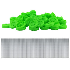 Eudax 300 Pcs 30Mmx8Mm Plastic Roll 2Mm Dia Shaft Toys Wheel And 2Mmx100Mm Stem Shaft Round Rod Axles For Diy Toy Rc Car Truck B