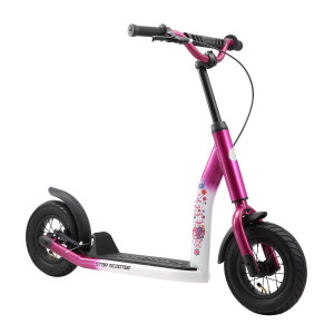 Star Scooter Kick Scooter Air Tires For Kids 5 Year Old Boy Girl Push Scooter 10 Inch New Gen Height Adjustable Pink