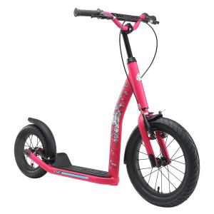 Star Scooter Kick Scooter Air Tires For Kids 8 Year Old Boy Girl Push Scooter 16 Inch New Gen Height Adjustable Pink