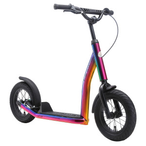 Star Scooter Kick Scooter Air Tires For Kids 7 Year Old Boy Girl Push Scooter 12 Inch New Gen Height Adjustable Chrome