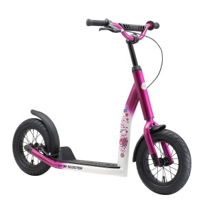 Star Scooter Kick Scooter Air Tires For Kids 7 Year Old Boy Girl Push Scooter 12 Inch New Gen Height Adjustable Pink