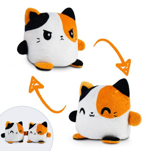 Teeturtle Plushmates Magnetic Reversible Plushies That Hold Hands When Happy Calico Cat Huggable And Soft Sensory Fidget