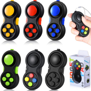 Skylety 6 Pieces Cam Fidget Pad Controller Relieve Anxiety Handheld Mini Handheld Fidget Pad Fidget Controller Stress Reducer Fo