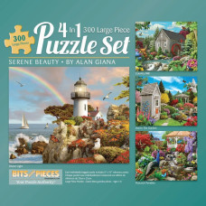 Bits And Pieces 4In1 Multipack 300 Piece Jigsaw Puzzles For Adultseach Measures 16 X 20 46Cm X 61Cmserene Beauty