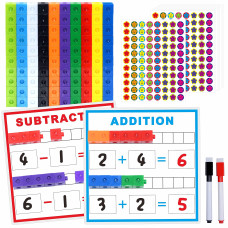 Spritegru Math Linking Cubes Math Cubes Manipulatives With Activity Cards Linking Cube Math Counters For Kids Kindergarten Lear