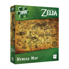 The Legend Of Zelda Hyrule Map 1000 Piece Jigsaw Puzzle Collectible Puzzle Featuring Stylized Hyrule Map From The Legend Of Z