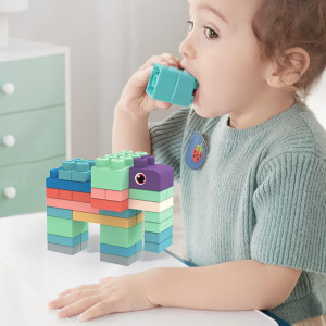 Bluecedar Newest Soft Building Blocks Set For Toddlerbaby Ages 6 Month Old And Upsafe Playinglearning Stacking Block Toysnon