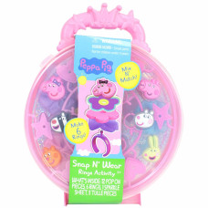 Tara Toys Peppa Pig Snap N Wear Activity Rings Set Diy Jewellery Kit For Kids 3 Years