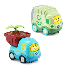 Vtech Go Go Smart Wheels Earth Buddies Vehicle 2Pack With Gardening Truck And Recycling Truck