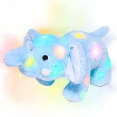 Hopearl Led Plush Elephant Light Up Stuffed Animal Floppy Night Lights Glow In The Dark Birthday Festival For Kids Toddler Girls