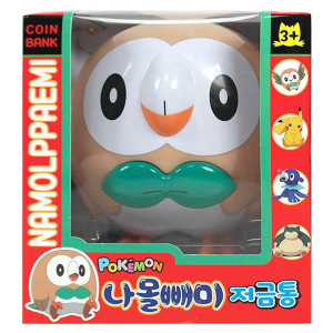 Pikachu Yellow Monster Friends Character Figure Plastic Coin Piggy Bank Rowlet Namolppaemi