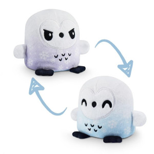 Teeturtle Plushmates Magnetic Reversible Plushies That Hold Hands When Happy Snowy Owl Huggable And Soft Sensory Fidget