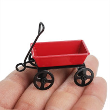 Odoria 124 Miniature Red Wagon Dollhouse Decoration Accessories