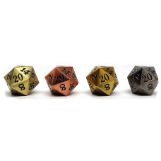 Metal D20 Single Dice Legendary Metal Design With Signature Font Legendary Silver