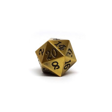 Metal D20 Single Dice Legendary Metal Design With Signature Font Legendary Gold